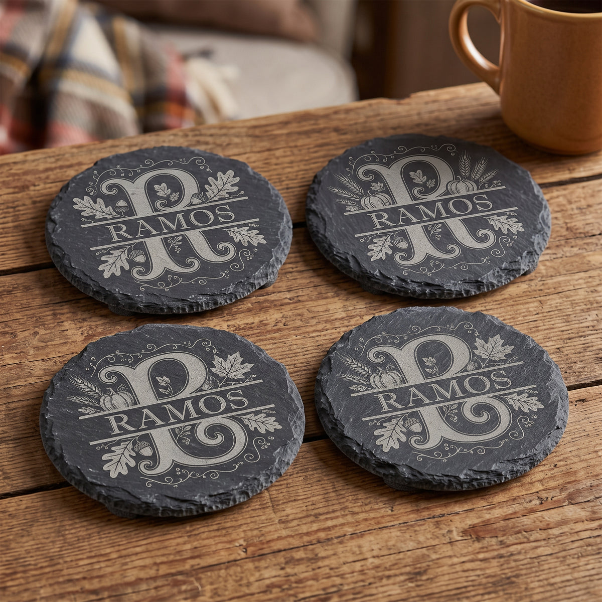 Personalized Slate Round Coasters