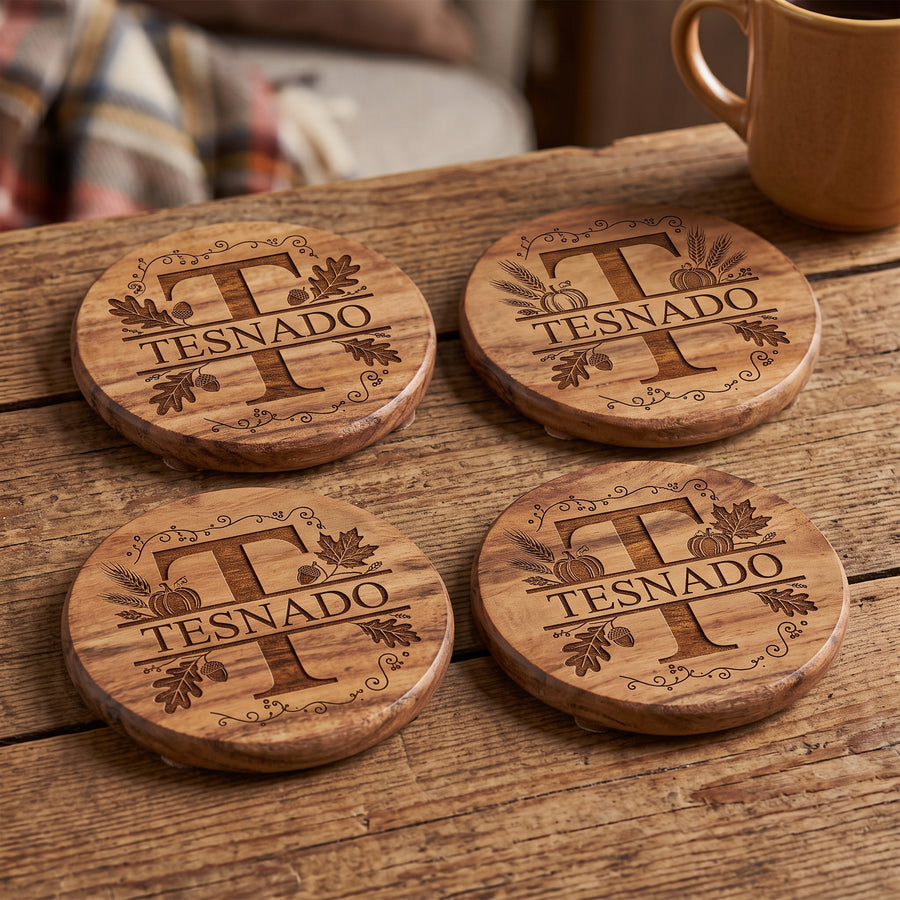 Personalized Wood Round Coasters